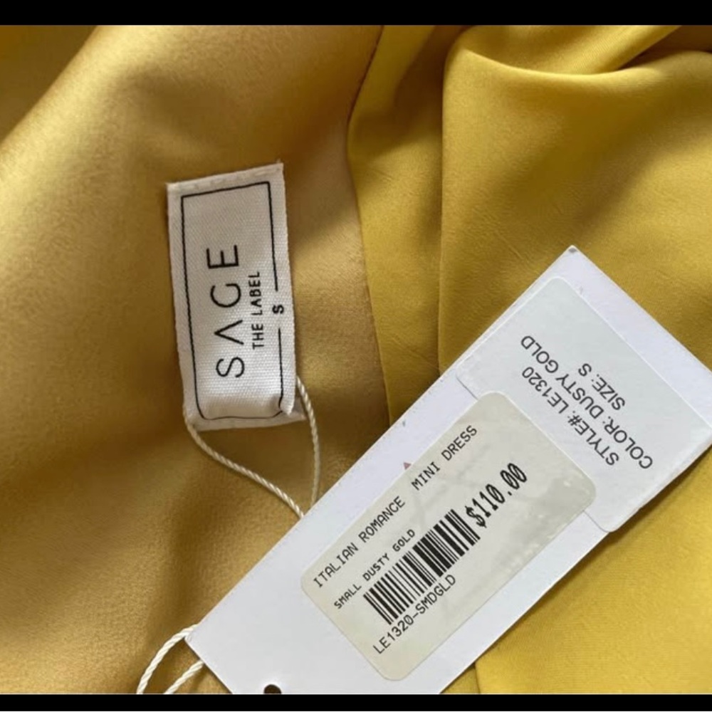 Size small Sage Gold Satin Halter Camisole - Picture 2 of 2